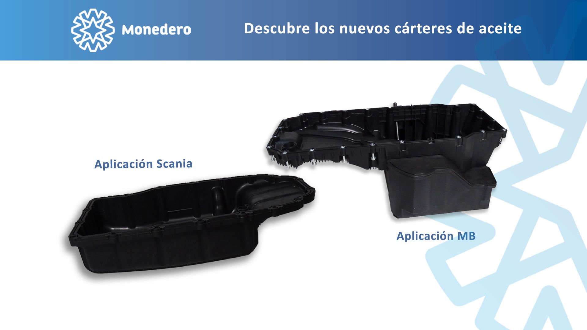 Cárteres de aceite de aplicación Mercedes Benz OM936 y Scania DC13-DC16