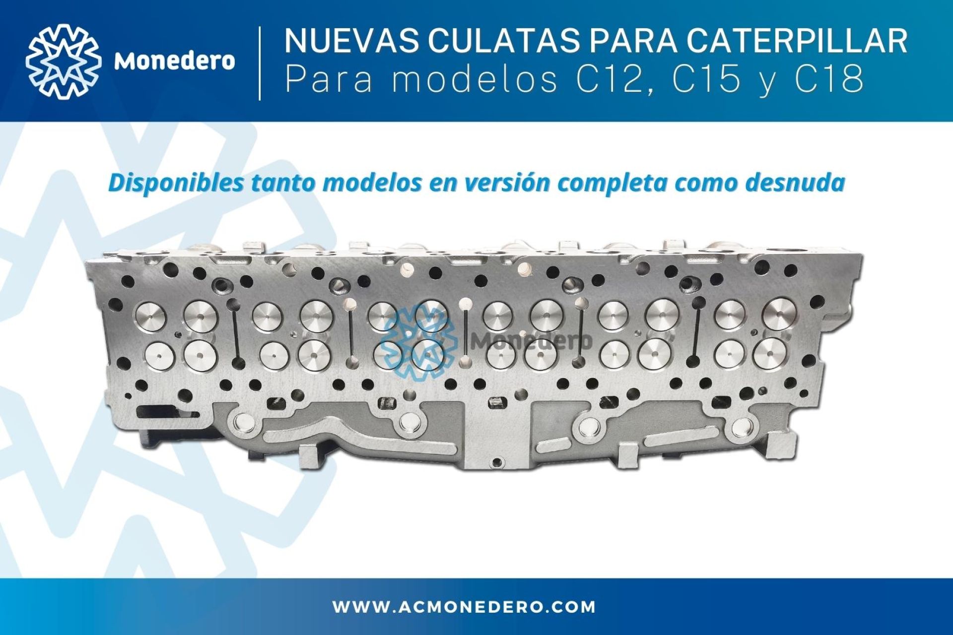 Nuevas culatasMonederos de aplicación Caterpillar C18, C15 y C12